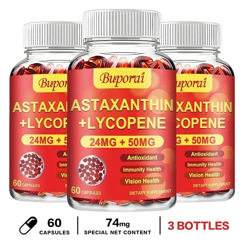 Astaxanthin + Lycopene Capsules - Antioxidant Supports Heart Vision and Prostate Health Improves Immunity — image 11