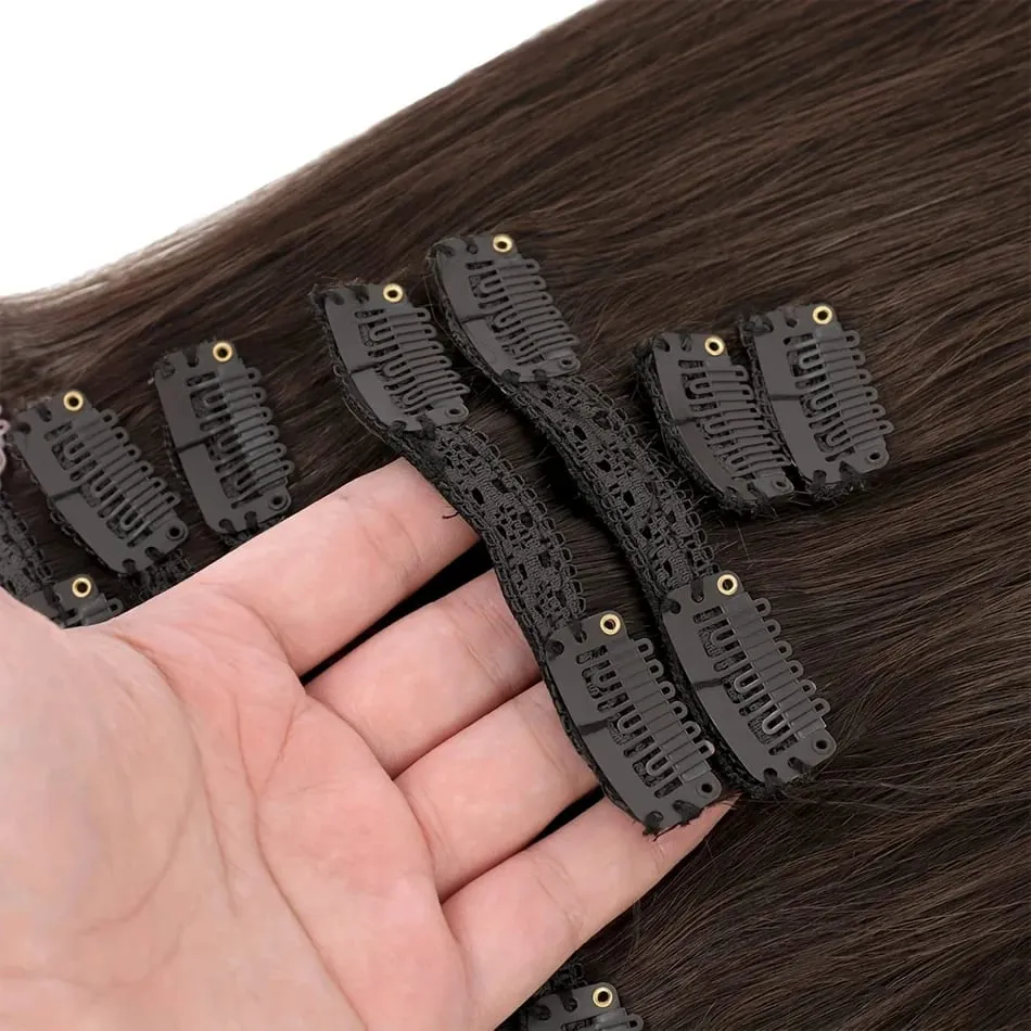 100% Real Human Hair Blonde Clips In Hair Extensions Bundles Natural Black Bulks Blonde 613 Piano Colored Brazilian Hair 30 inch — image 7