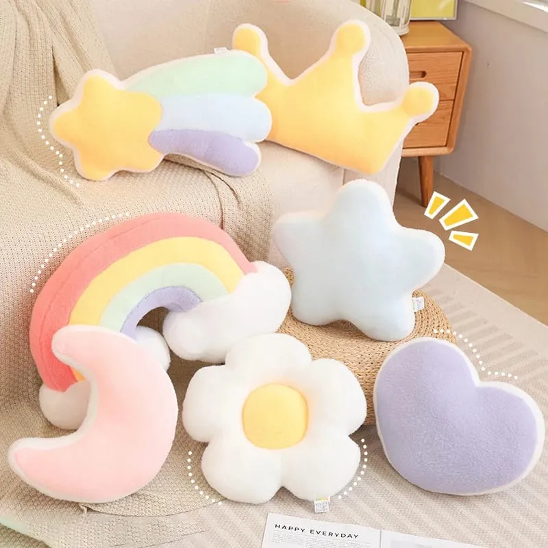 Candy Color Rainbow Cloud Star Moon Plush Pillow Stuffed Soft Flower Toy Throw Pillow Cushion Home Sofa Decor Gift for Friend — image 8