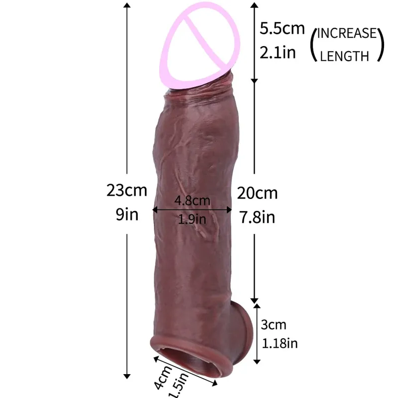 Ærme til erektion Penis træning Sexet voksen mand silikone penis ærme pik ring forlænger mandlig sexlegetøj dildo pik
