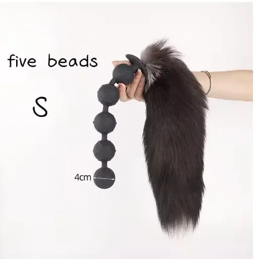 3-7beads Long Large Anal Tail Cosplay Soft Silicone Ball Dilator Sex Toys for Woman Man Anal Plug Massager Pull Beads Buttplug — image 8