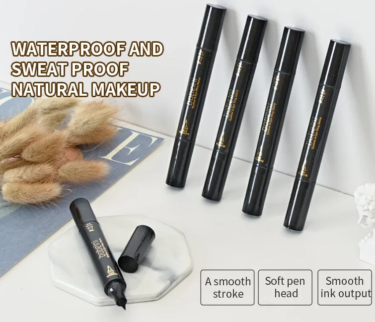 Liquid Eyeliner Pencil Super Waterproof Black Double-Headed Stamp Long Lasting Eyleliner Cat Eye Maquiagem Cosmetic Makeup Tool — image 5