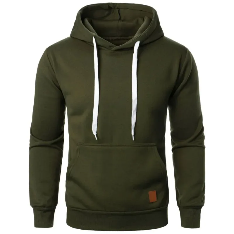 Herren Casual Kapuzenkragen Kordelzug Hoodies Sweatshirts Langarmshirts Outdoor Streetwear Einfarbig Leichter Pullover — image 7