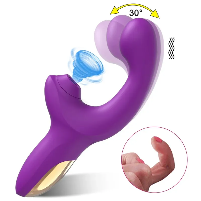 Powerful 20 Speeds Dildo Vibrator Female Clit Sucker Vacuum Clitoris Stimulator Adults Goods Finger Wiggling Sex Toy for Women — image 12