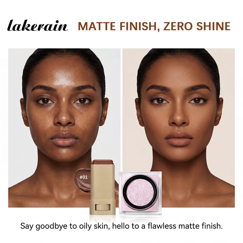 Serum Boosted Skin Tint Stick & Loose Baking Setting Powder Oil Control Longwear Base Makeup Even Skin Tone Matte Finish Makeup — image 6