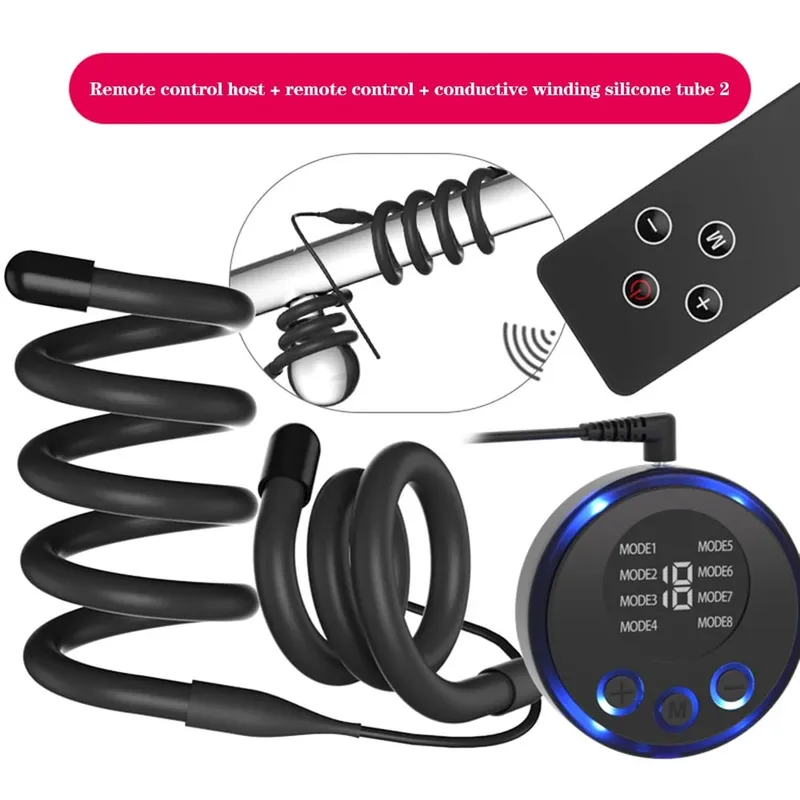 Electric Shock Penis Ring Cock Ring Delay Ejaculation Pulse Body Massager Delayed Ejaculation Prostatic Massage Sex Toys for Men — image 9