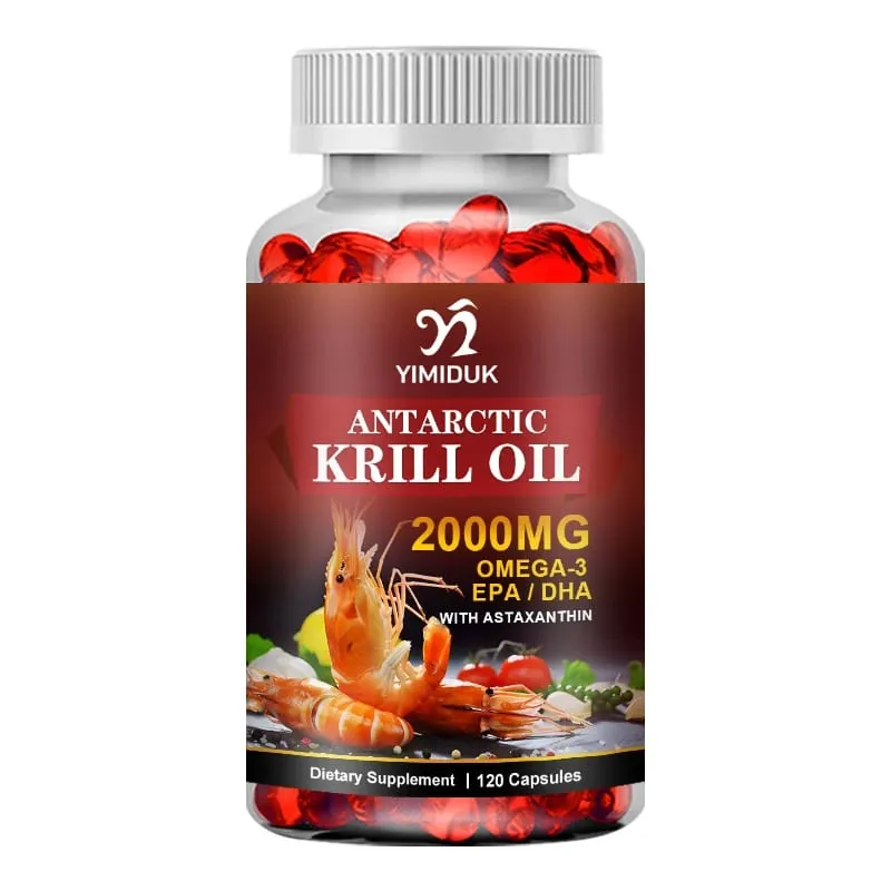Antarctic Krill Oil 2000mg 120 Capsules Omega-3 EPA DHA with Astaxanthin Supplement Sourced from Red Krill Maximum Strength