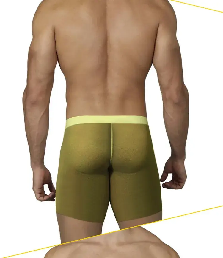 Sous-vêtements Ultra-fins pour hommes, Boxer Long, short rafraîchissant en soie glacée, sous-vêtements transparents pour Fitness, maille sans couture, 0.01mm — image 6