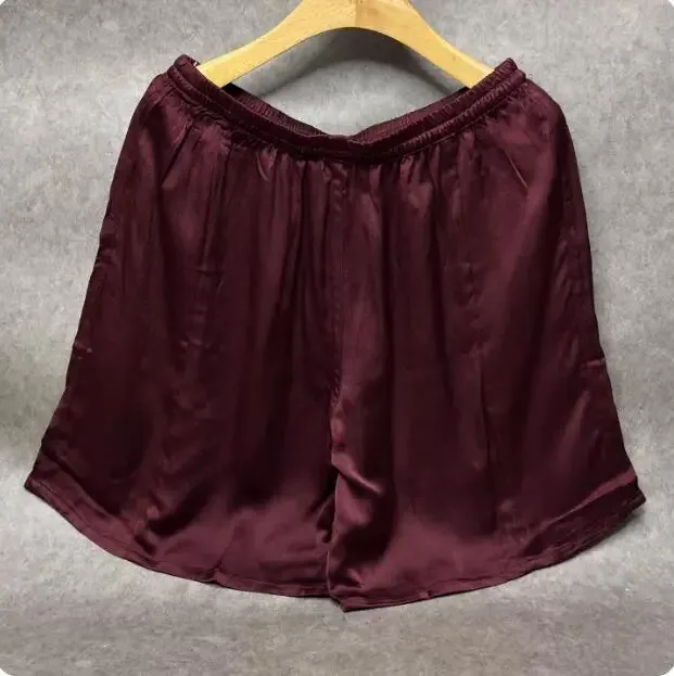 100% Mulberry Silk Men Boxer Underwear Couple Rubber Band Thin Short Home Pants Promotion Woman Can Wear — image 28