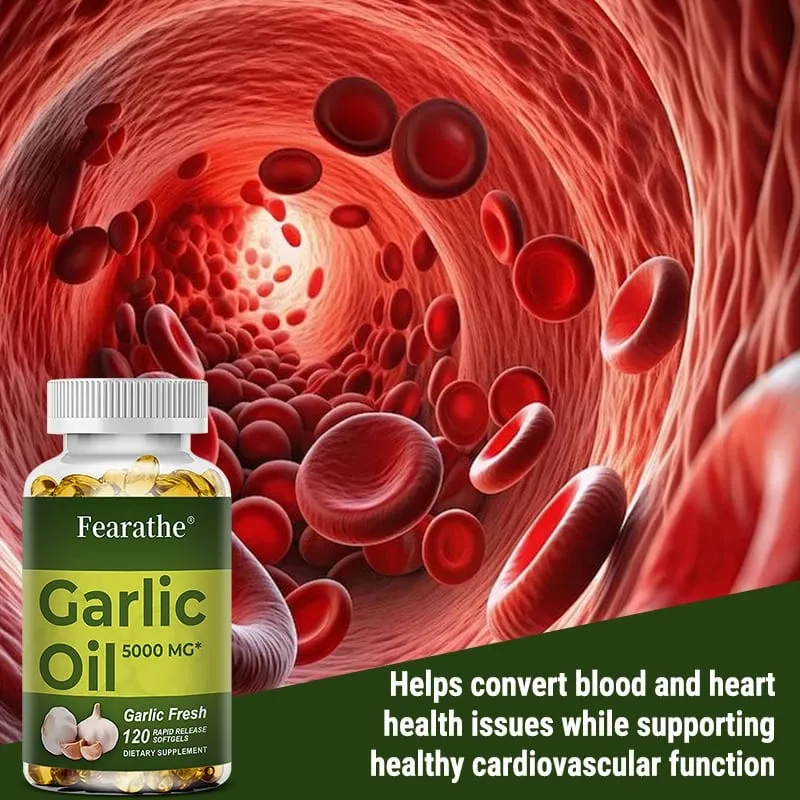 Premium Garlic Fresh 5000mg Garlic Oil Dietary Supplement for Heart Health and Circulation Support with Antioxidant NON-GMO — image 4