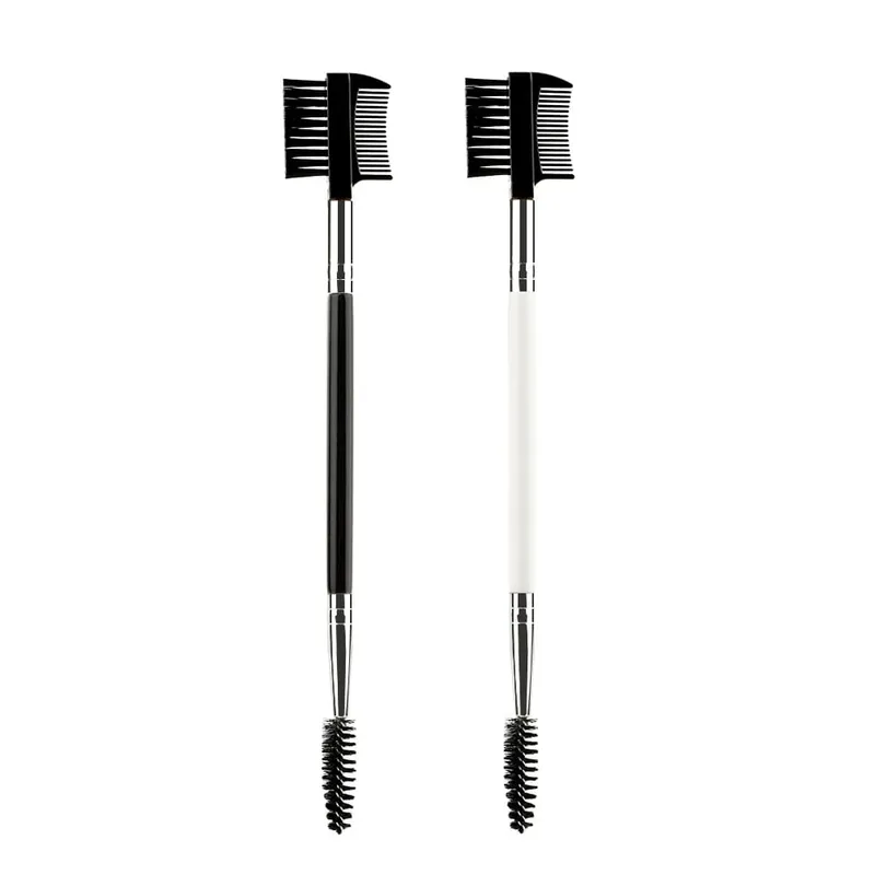 1/2/5 Uds 3 cabezas moldeador de pestañas cepillo de doble cabeza herramienta de aseo de maquillaje cosmético con 3 cepillos Spoolie diferentes