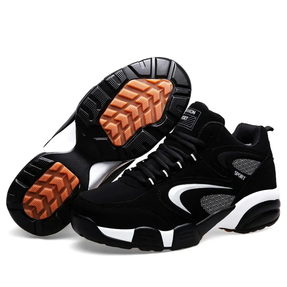 Plus Size Men's Trendy Colour Block Sneakers Comfy Non Slip Lace Up Casual Durable Shoes For Men's Outdoor Activities — image 1