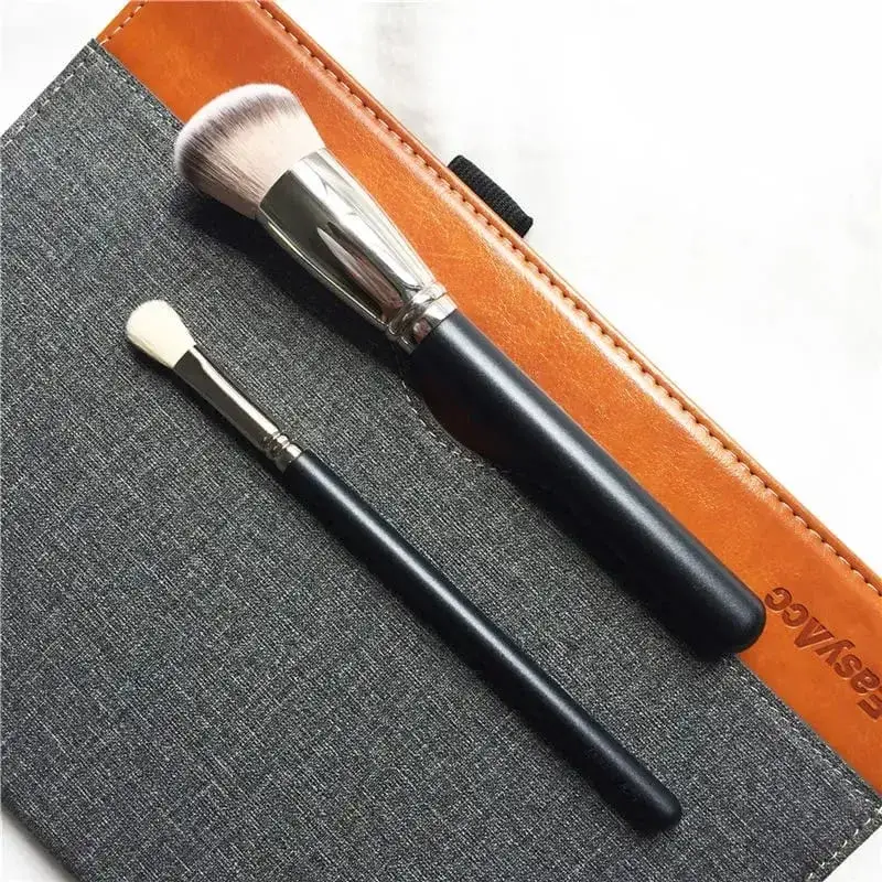 The Synthetic Rounded Slant Foundation Brush 170 Eye Blending Brush 217s Your Must Have Face and Eye Makeup Brushes