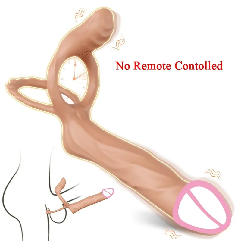Remote Controlled Double Penetration Vibrator for Couple Anal Plug Vibrator with Penis Cock Ring Adult Sex Toys for Men Women — image 8