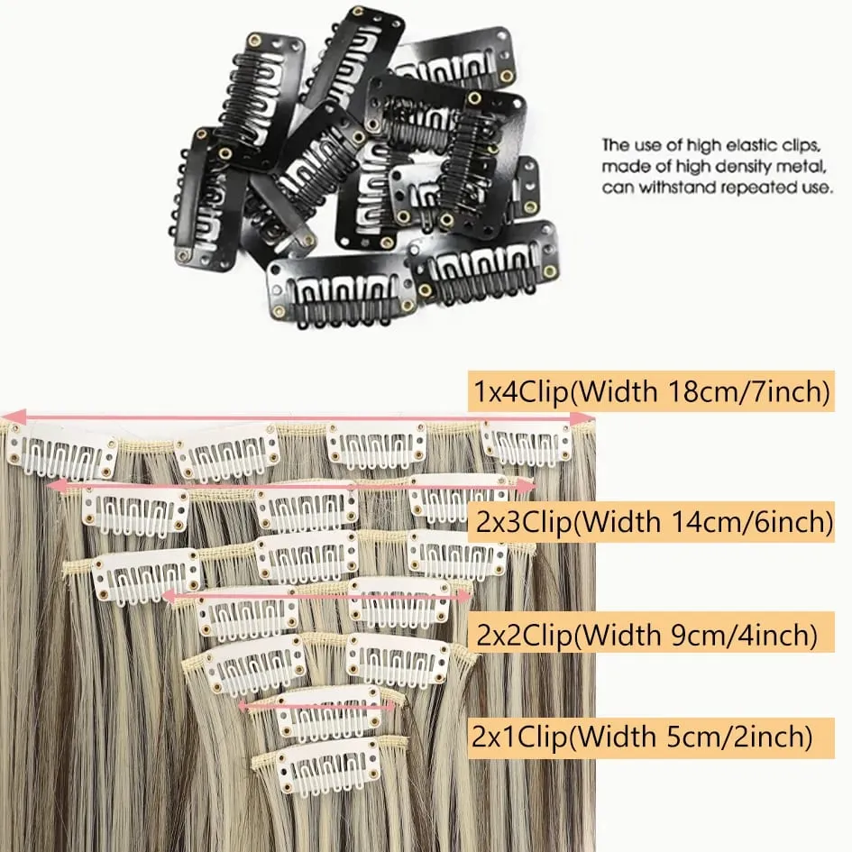 Synthetic 7 Pieces/Set 22 Inch Straight Hair Extensions Clip-In Extensions Christmas Halloween Hair Extensions — image 3