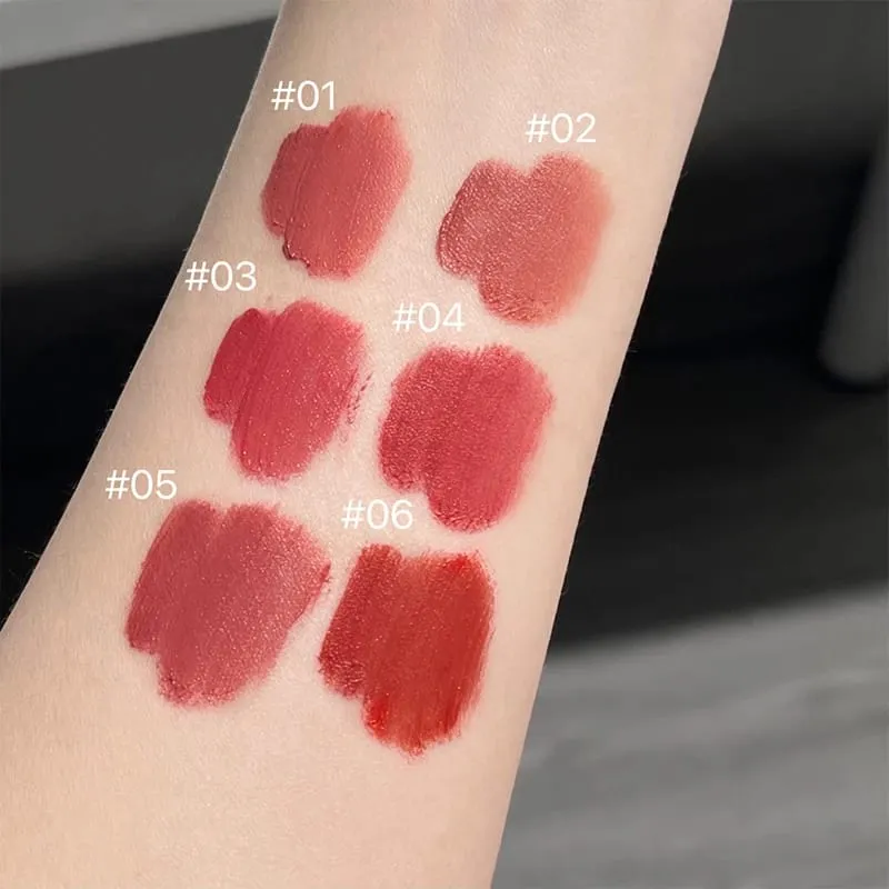 6 Colors Matte Liquid Lipstick Makeup Sets Matte Long Lasting Lipgloss Tint Waterproof Lip Mud With Necklace Gift Cosmetics