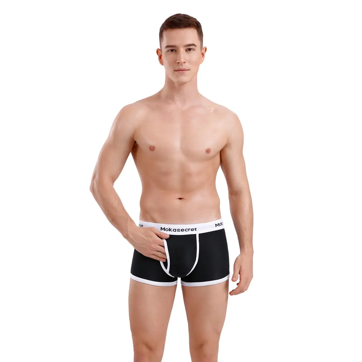 Men's Cotton Boxer Underwear Men's Fashion Letter Belt Underpants Breathable Soft Comfortable Male Panties Shorts — image 2