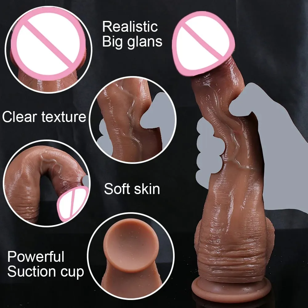 Skin Feeling Realistic Dildo New Soft Big Glans Penis Adults Dick Strapon Suction Cup Anal Sex Toys For Female Masturbation Cock
