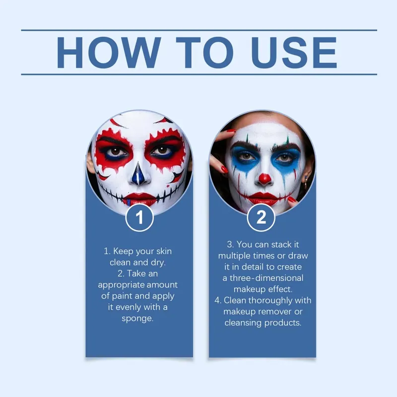 Halloween Face and Body Paint Kit High-Pigment Makeup for Costume Party Creative Body Art — image 5