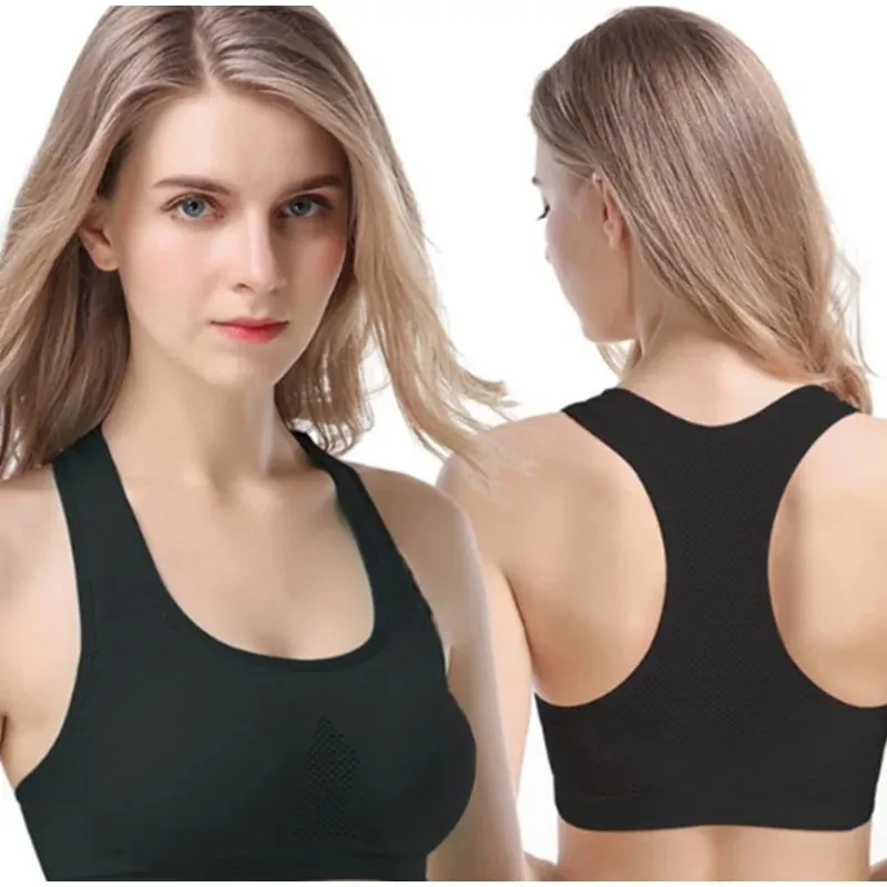Women Breathable Sports Bra Absorb Sweat Shockproof Padded Gym Running Fitness Double Layer Seamless Yoga Sports Bra Underwear — image 5