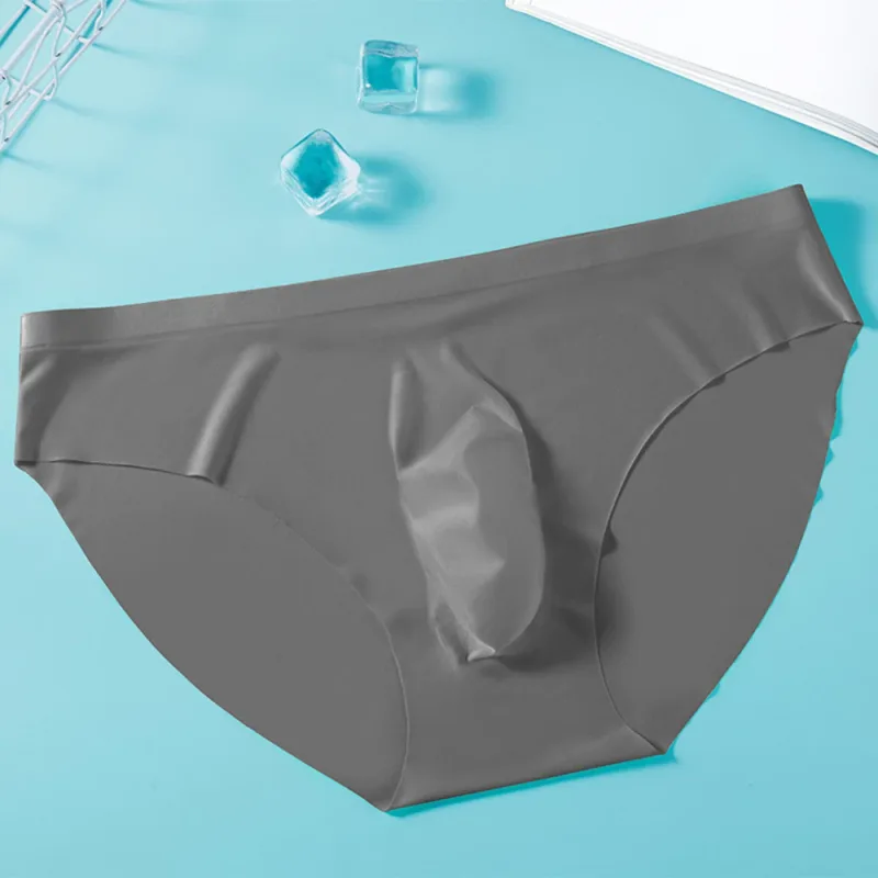 2PCS Sexy Men Briefs Ultra Thin Ice Silk Underwear High Quality Breathable Underpants Summer Transparent Quick-dry Male Panties — image 11