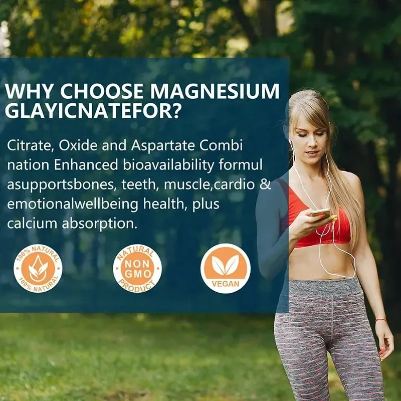 Magnesium Glycinate - Nerves System Improve Mood Nervous Muscles Recovery Heart Health Sleep Quality Support — image 7