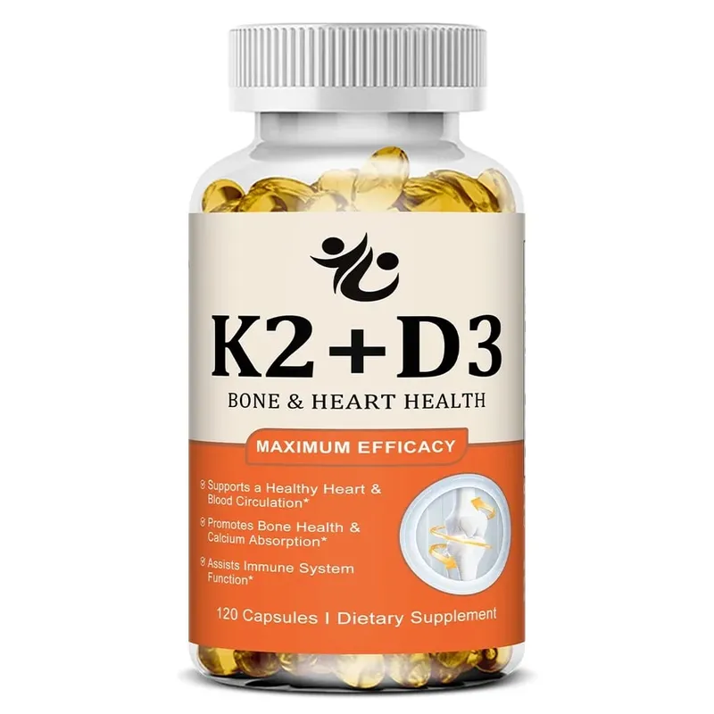 Vitamin D3 + K2-kapsler understøtter calciumabsorption Knogler og led Wellness Hjerte-kar-funktion og immunsystemets sundhed — image 9