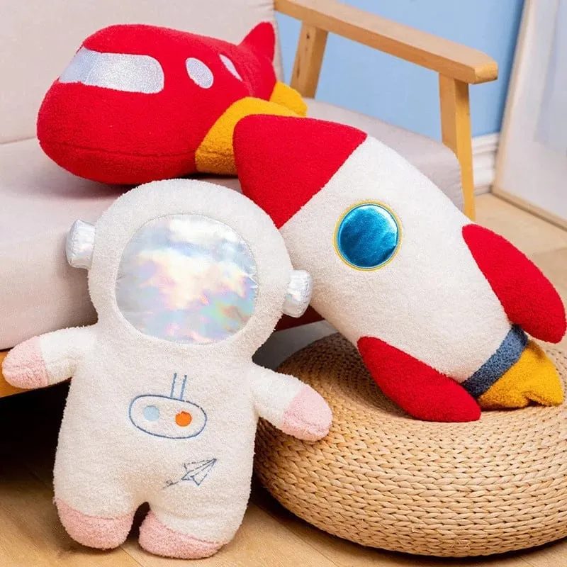Hot 58cm Plush Rocket Astronaut Toy Stuffed Spaceship Throw Pillow Home Decor Birthday Gift Space Discovery Educational For Kids — image 9