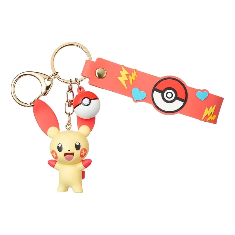 Genuine Pokemon Pikachu Keychain Gengar Morpeko Cubone Snorlax Mimikyu Anime Action Figure Toy Keyring Fragrance Pendant Gift