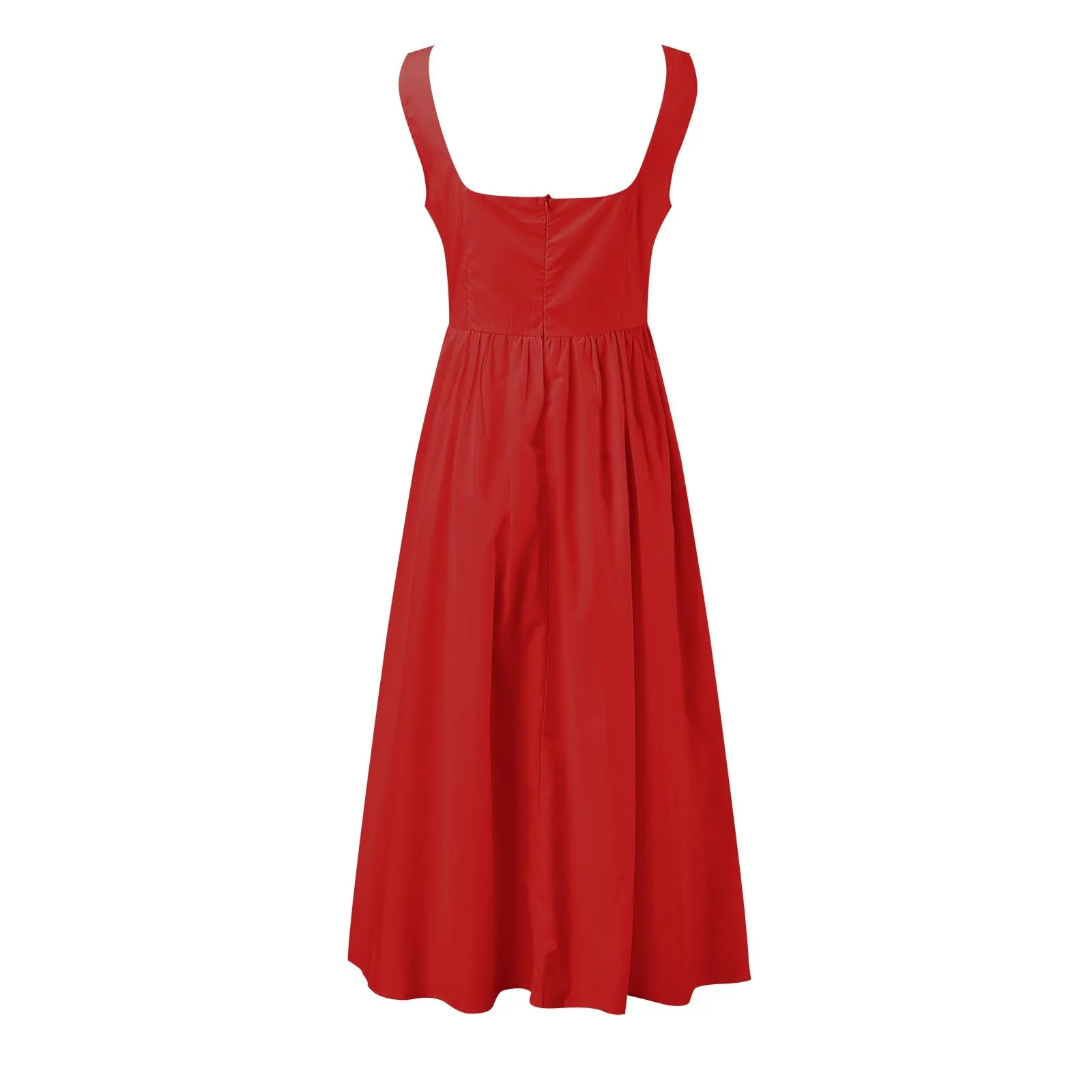 Elegant Square Collar Summer Dresses for Women Sexy Spaghetti Strap Holiday Beach Sundress Corset Bandage Party Long Dress Robe — image 5