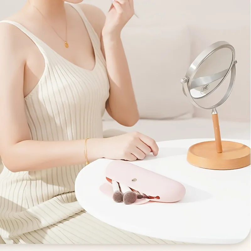 Siliconen reismake-upborstelhouder Anti-fall-out Draagbare cosmetische gezichtsborstelhouder Zacht en strak make-upgereedschap Organizer — image 3