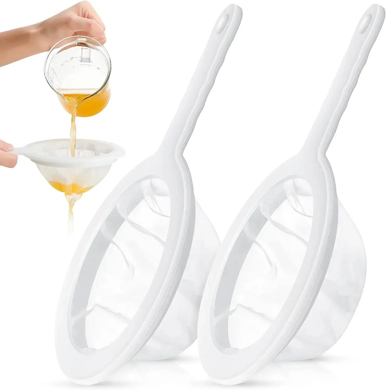 120 200 400 Mesh Kitchen Ultra-Fine Nylon Mesh Strainer Plastic Sieve Filter Spoon For Soy Milk Coffee Milk Yogurt Juice — image 7