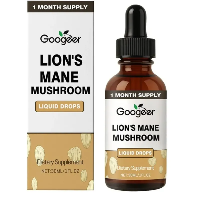 Googeer Lion's Mane Mushroom Liquid Drops الذاكرة ودعم التركيز للوضوح المعرفي والرشاقة العقلية خالية من الكحول 30 مل — image 8