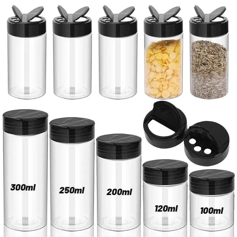 10/1PCS Clear Spices Bottle Salt Pepper Shakers Plastic Barbecue Seasoning Jars Condiment Box Home Kitchen Powder Storage Can — image 6