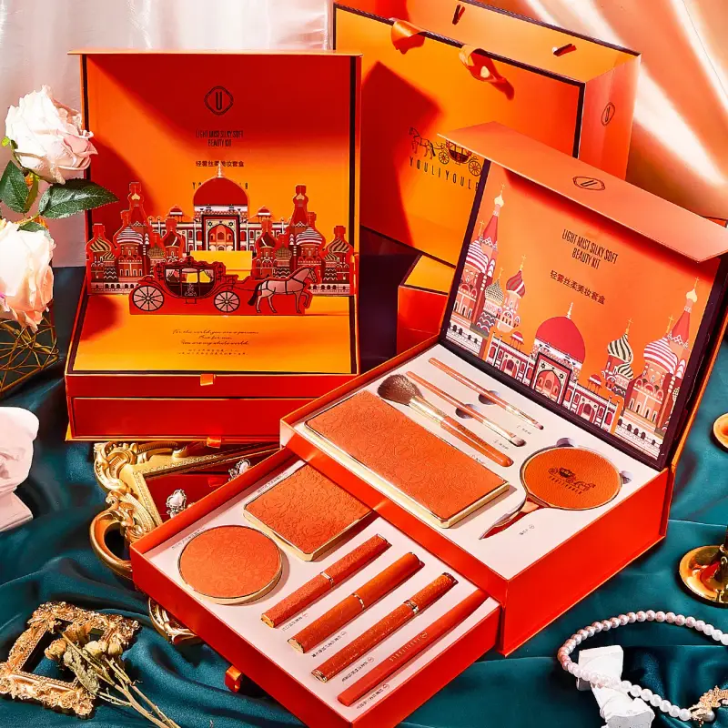Christmas Makeup Set Gift Box BB Cream Lipstick Eyeliner Eyeshadow Eyebrow Pencil Beauty Makeup Cosmetics Holiday Gift — image 2