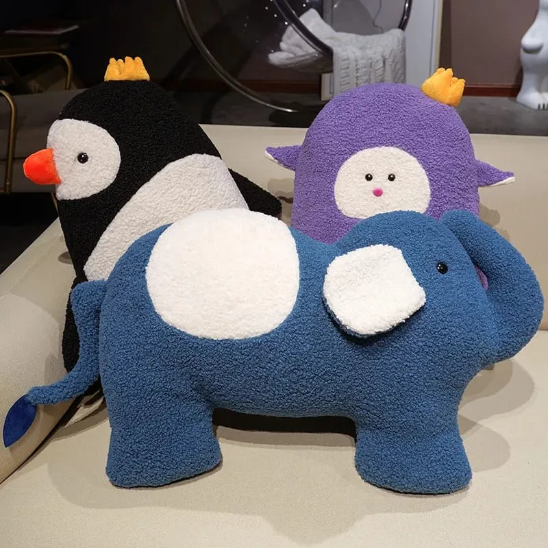 Série animal travesseiro de pelúcia leopardo elefante pinguim almofada de pelúcia kawaii acompanhar brinquedo de sono decoração para casa brinquedos presentes de aniversário — image 5