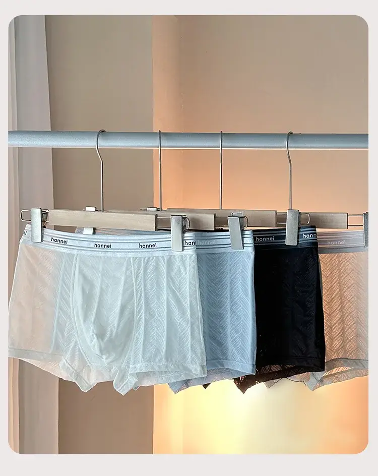 Seluar Dalam Lelaki Musim Panas Baru, Seluar Boxer Lelaki, Seluar Dalam Bersaiz Besar, Seluar Dalam Selesa Warna Pepejal Lelaki Longgar Nipis — image 16