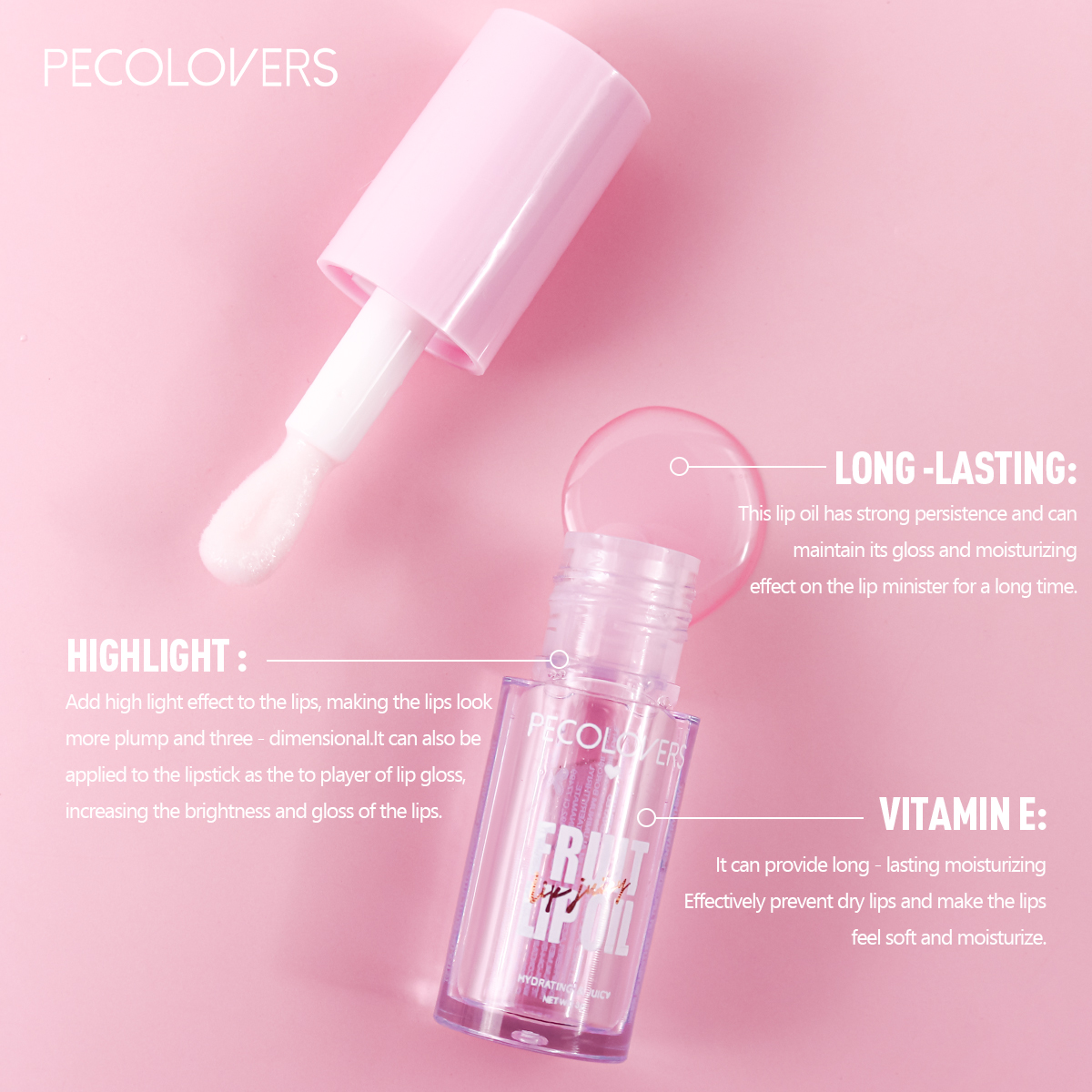Glitter Plumping Lip Gloss Jelly Strawberry Moisturizer Fruit Lip Oil Transparent Fullness Lip Tint Gel Soft Tube Makeup LipCare — image 4
