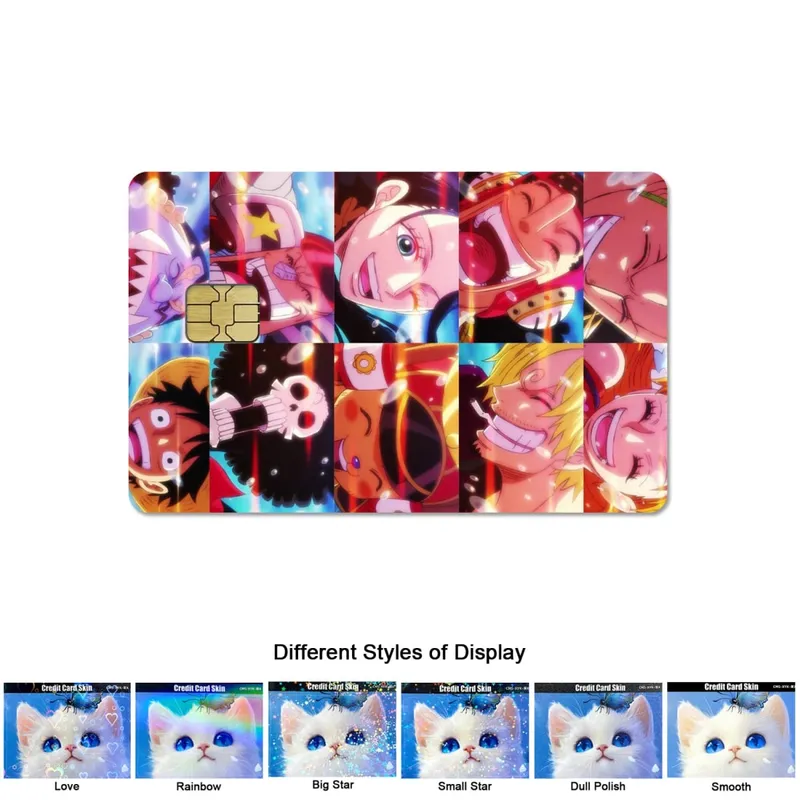 Animation One Piece Luffy Portgus D. Ace 2.5D HD Matte PVC Sticker Film Tape Skin for Credit Card Debit Card Waterproof Sticke