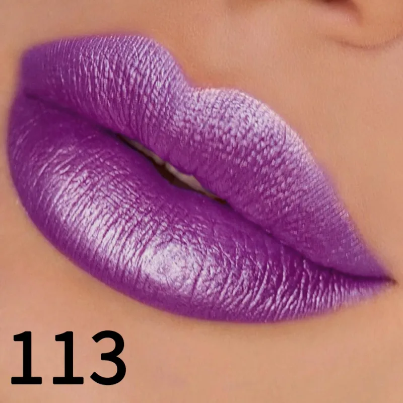 1PC glitter metallic lipstick finish hydrating 19 colors red pink sparkling highly pigmented lip tints lips makeup gifts cosmet — image 18