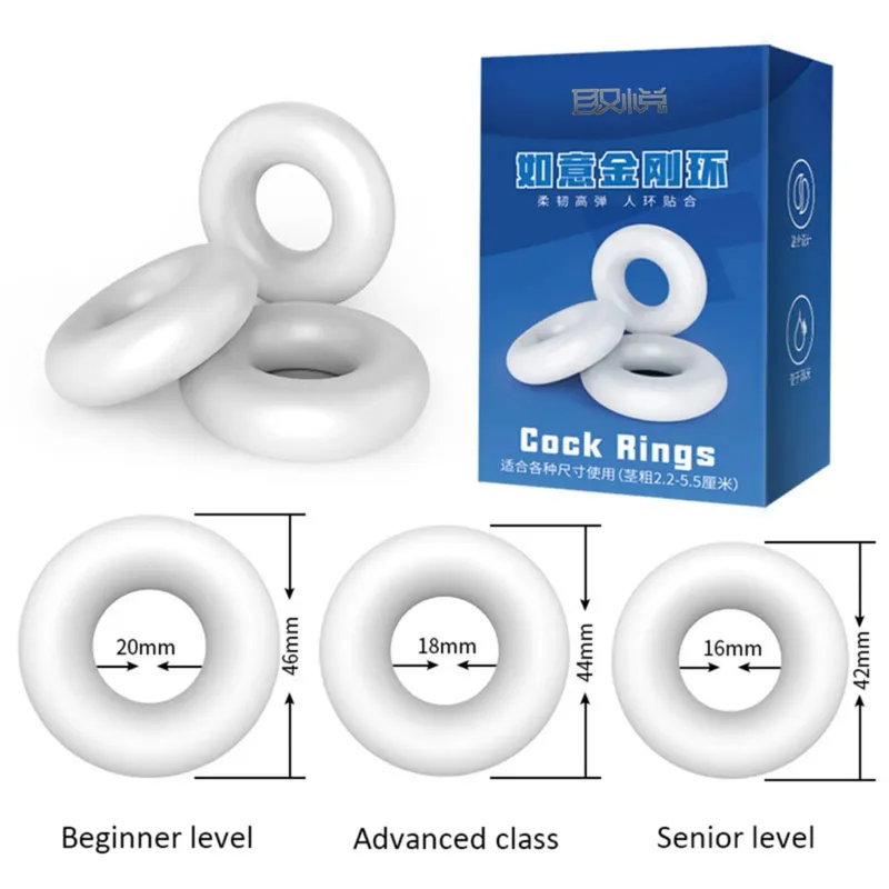 3pcs Soft Silicone Cock Ring S/M/L Size Dick Erection Ring Testicle Penis Ring Sex Toys For Men Delay Ejaculation Adult Supplies