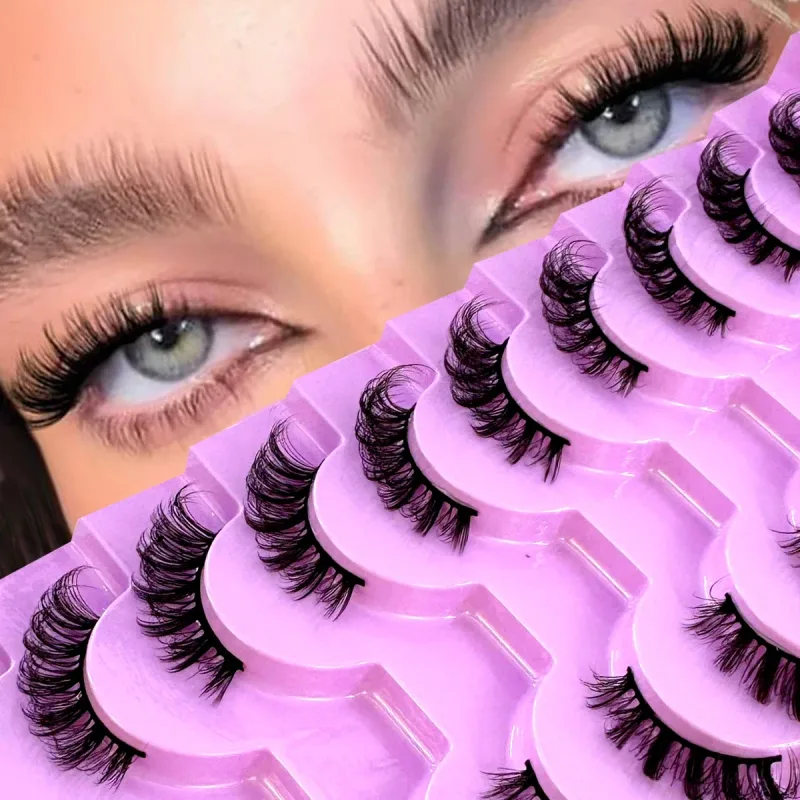 Demi-Cils 10 paires Demi-Cils doux naturel Cils yeux de chat outil de maquillage Faux Cils Extension moelleux Faux Cils — image 10