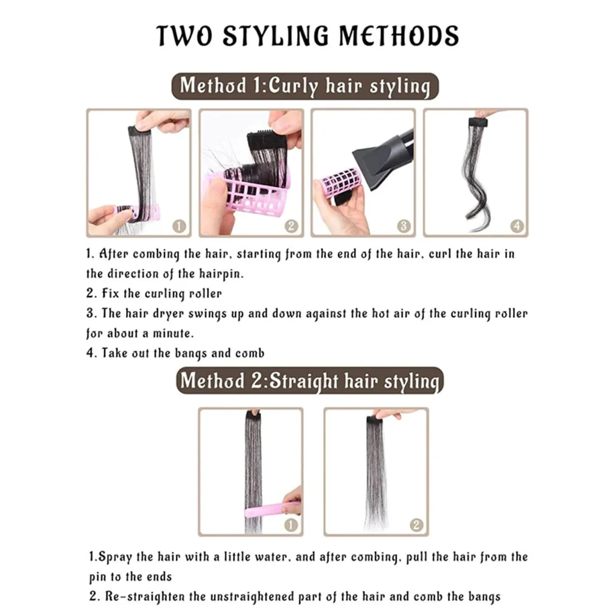 2PC synthetic Bangs Wig Hair Extensions Curly Clip-on Hair Front Side Long Wavy Blone Bangs With Clip Invisible Fringe Fake Hai — image 6
