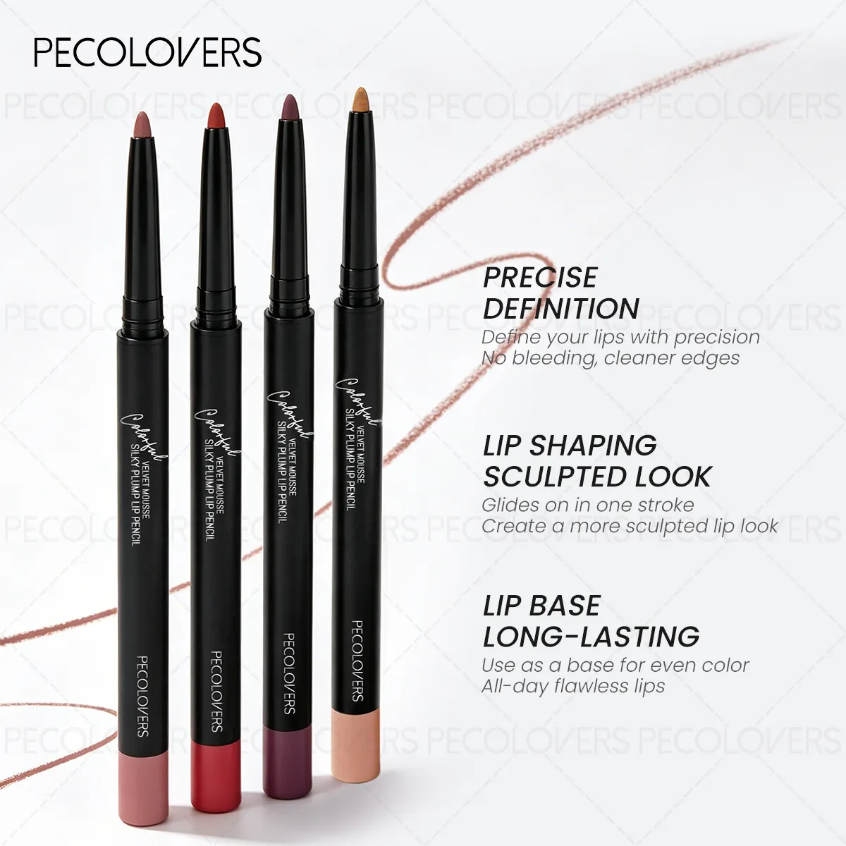 Matte Lip Liner Natural Lipstick Pen for All Light Types Accurate Defind Lip Lines Nude Pink Beige Red Tones Daily Makeup — image 3