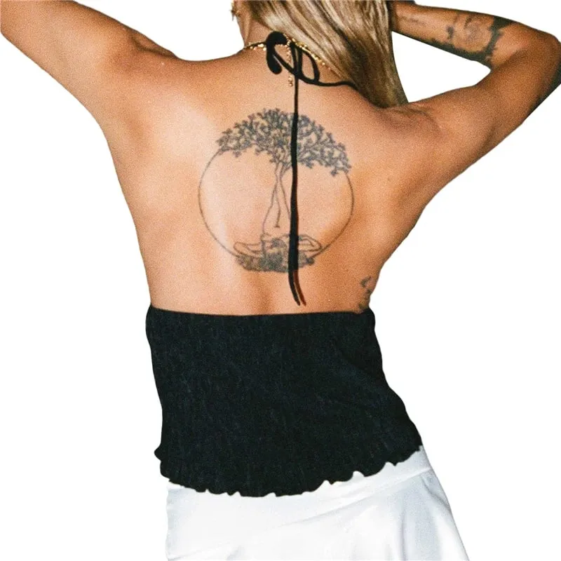 Sexy Summer Cami Top Bowknot Lace-Up Sleeveless Cropped Vest Elegant Youth Clothes Women Fashion Off Shoulder 2024 New — image 5
