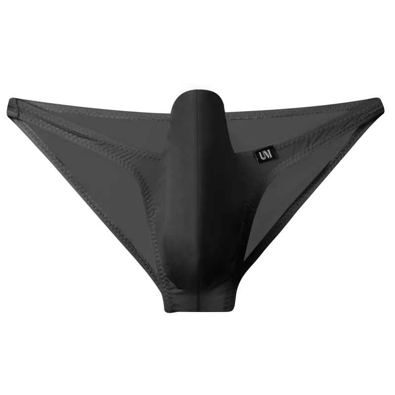 Upturned Novel Men's Sexy Underwear Low Rise U-Convex Bag Briefs Ultra Thin Ice Silk Tight Stretch Panties Solid Underpants — image 1
