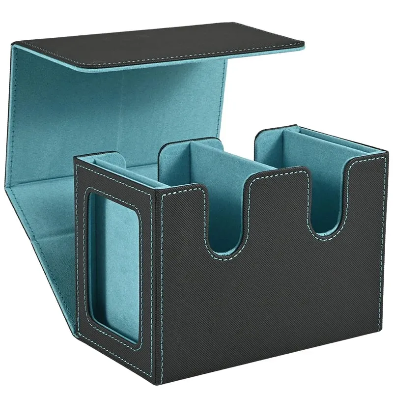 Deck Box with 2 Commander Display Double Deck Box for 140+ Single Sleeved Cards Fits for TCG CCG Magic Cards — image 10