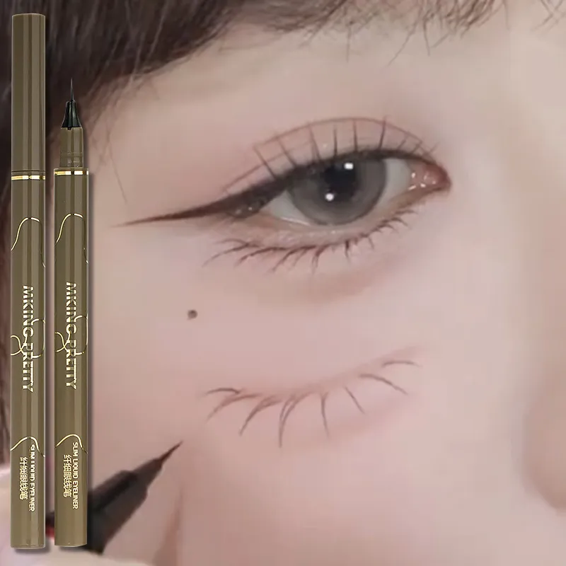 Black Brown Waterproof Quick-drying Liquid Eyeliner Ultra-fine Matte Long-lasting Silkworm Eye Liner Pencil Eye Makeup Gifts — image 2