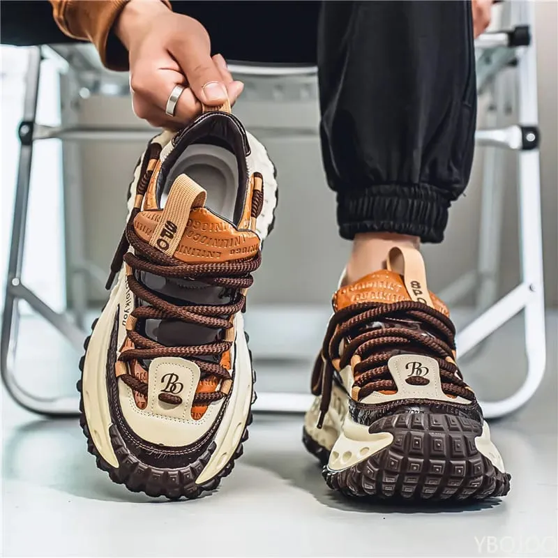 Męskie wiosenne letnie nowe modne wszechstronne buty zwiększające wysokość z grubą podeszwą na co dzień wygodne męskie buty sportowe — image 2