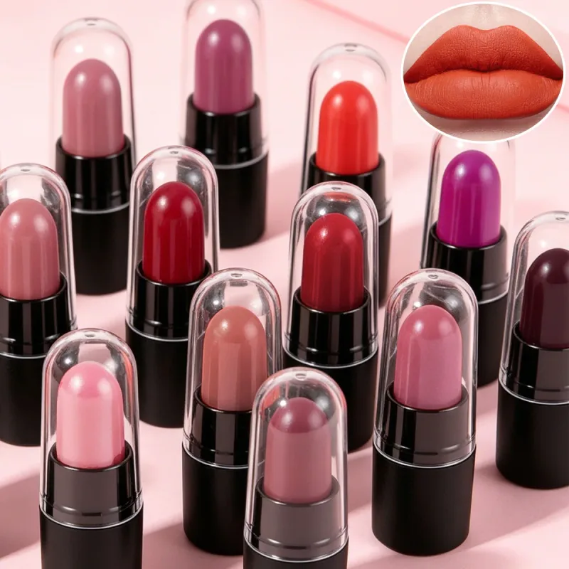 DNM Mini Capsule Lipstick 12 Color Set Matte Waterproof Durable And Not Easy To Stick To Cups Color Rendering Lipstick — image 4